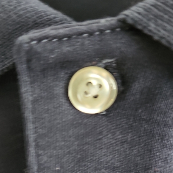 LAND'S END Navy Polo Long Sleeve Shirt - Picture 3 of 7